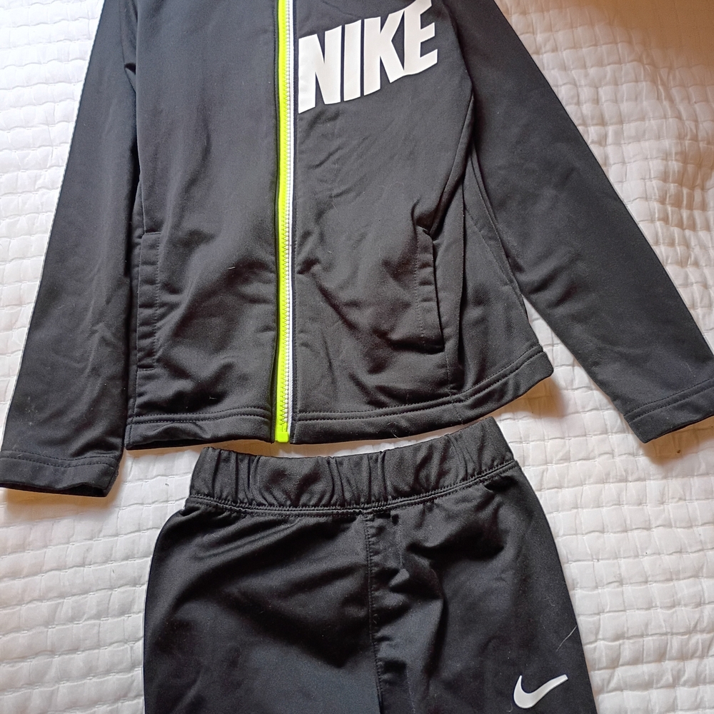 Nike Black Tracksuit with Neon Zipper